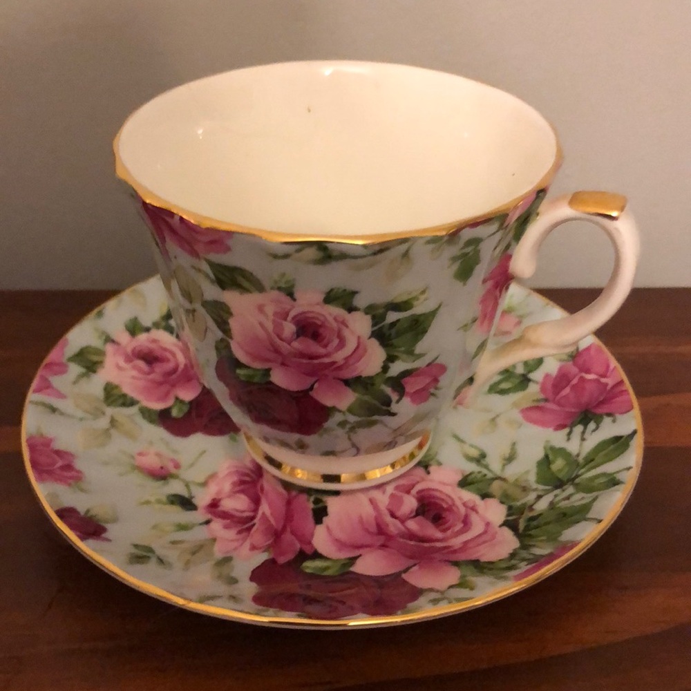 Staffordshire Chintz Teacup and Saucer